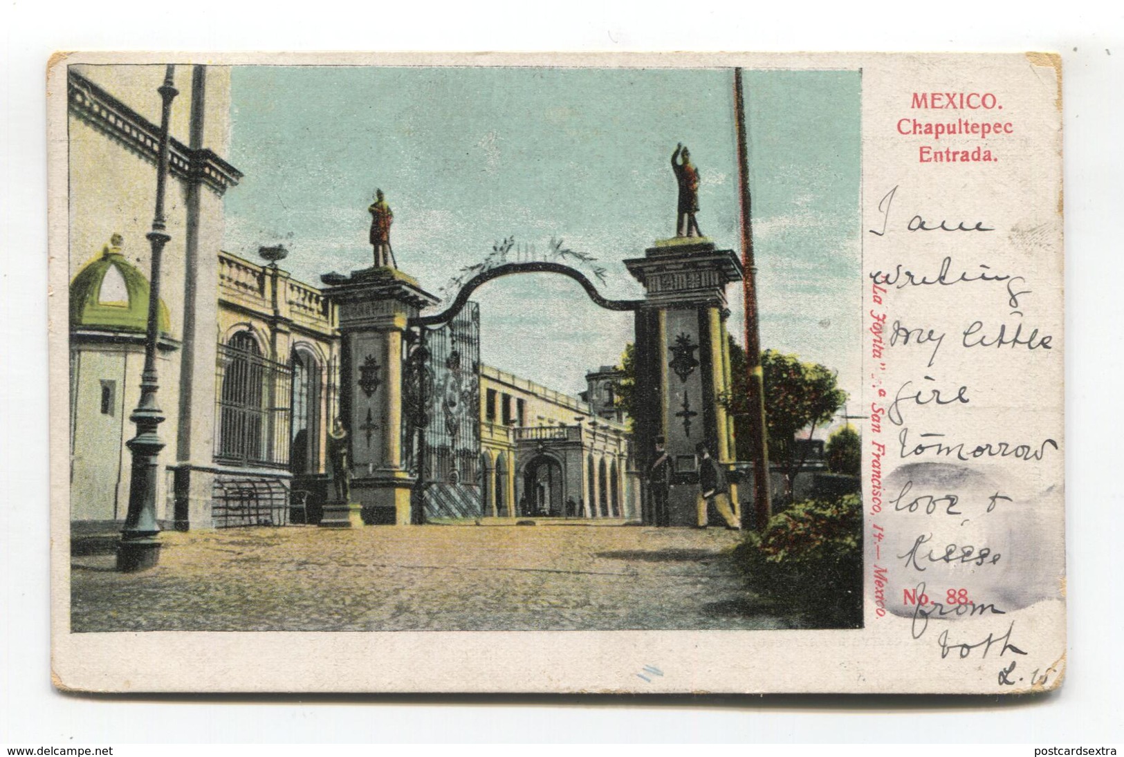 Mexico - Chapultepec, Entrada - Postcard Used In 1907 - Mexico