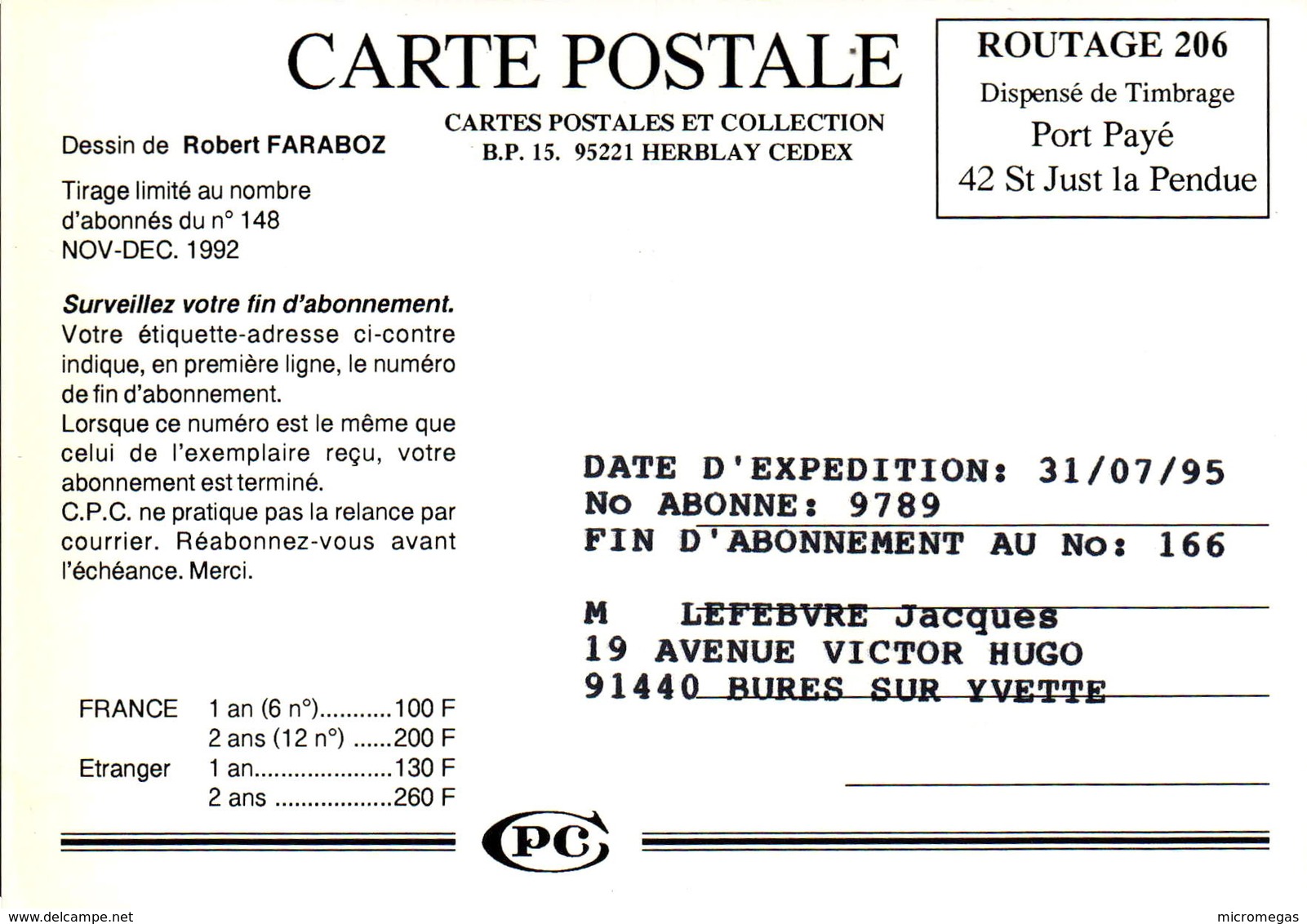 Cartes Postales Et Collections - 95220 Herblay - Dessin De Robert FARABOZ - Bourses & Salons De Collections