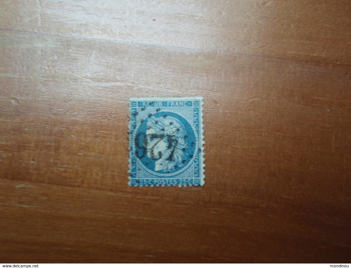 Timbre TYPE CERES 25.C BLEU.  Numéroté 426 - 1871-1875 Ceres