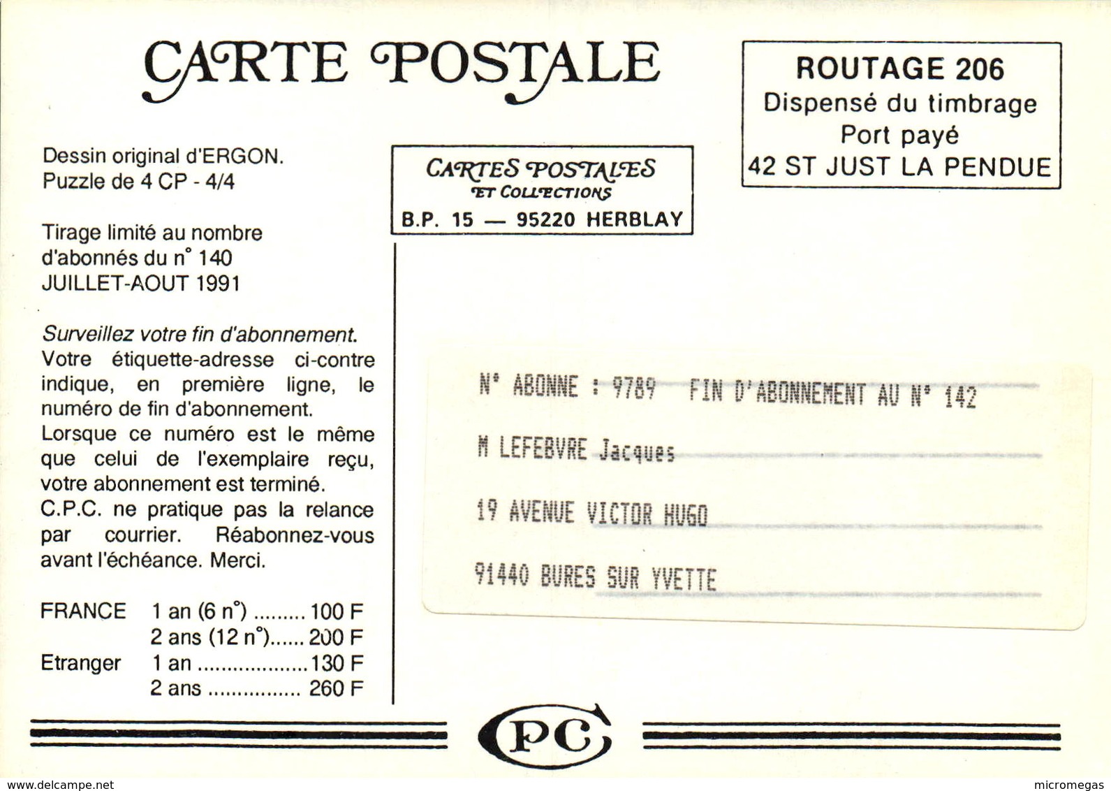 Cartes Postales Et Collections - 95220 Herblay - Dessin D'Ergon - Collector Fairs & Bourses