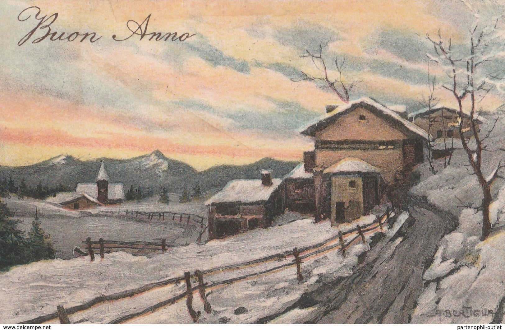 Cartolina - Postcard -  Viaggiata-   Sent  -  Buon Anno , Pittorica - Anno Nuovo