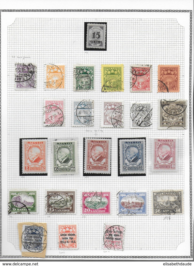 LETTONIE AVANT 1940 - COLLECTION */OBLITERES  MH/Used Sur 8 FA - COTE YVERT = ENV. 150/200 EUR. - Lettonie