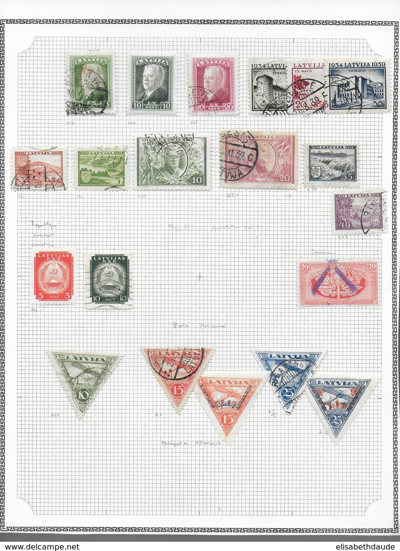 LETTONIE AVANT 1940 - COLLECTION */OBLITERES  MH/Used sur 8 FA - COTE YVERT = ENV. 150/200 EUR.