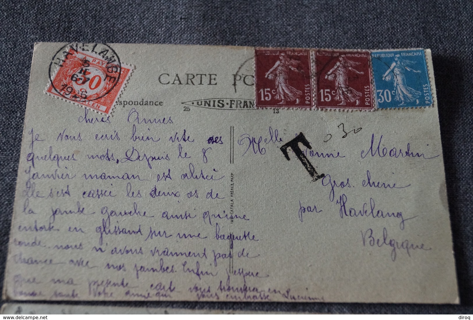 2 Très Belle Cartes Anciennes De Avion,1919 Et 1926,abattoir Et Rue Jules Pierron,oblitération De Havelange (Belgique) - Avion
