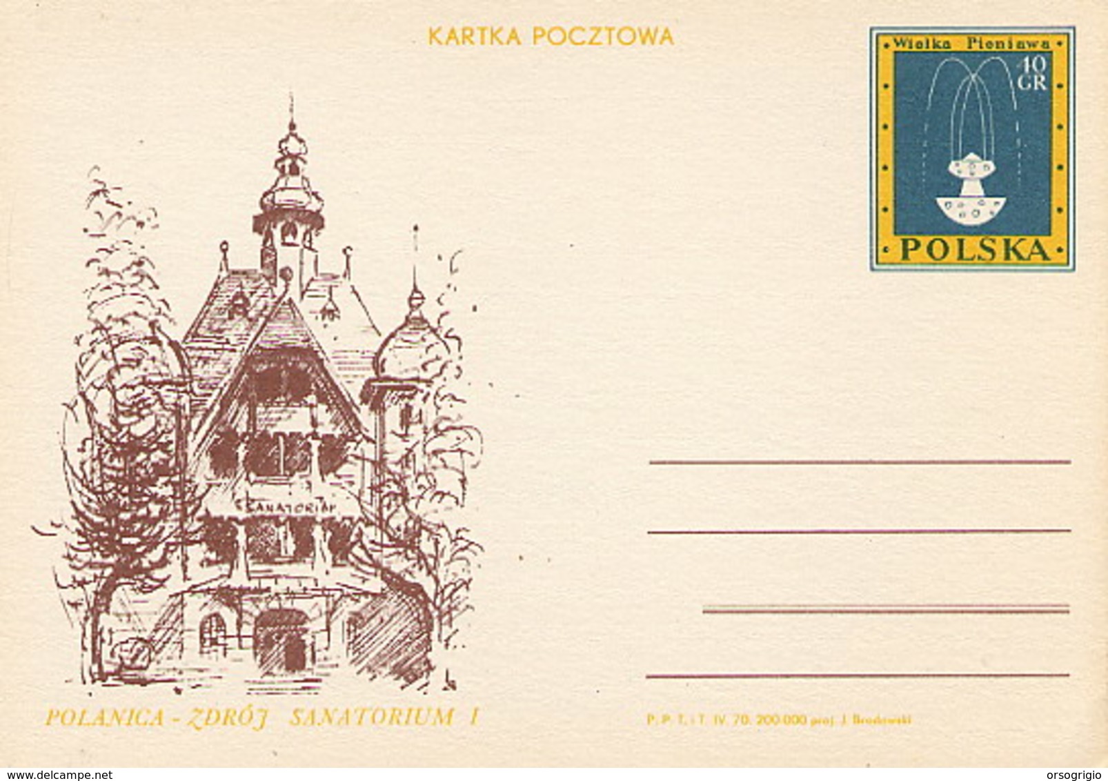 POLONIA POLSKA - Cartolina Intero Postale - SANATORIUM - Médecine