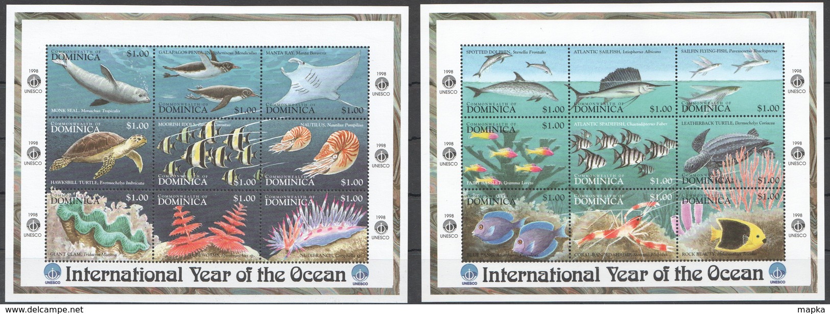 J848 DOMINICA FISH & MARINE LIFE INTERNATIONAL YEAR OF THE OCEAN 2KB MNH - Vie Marine