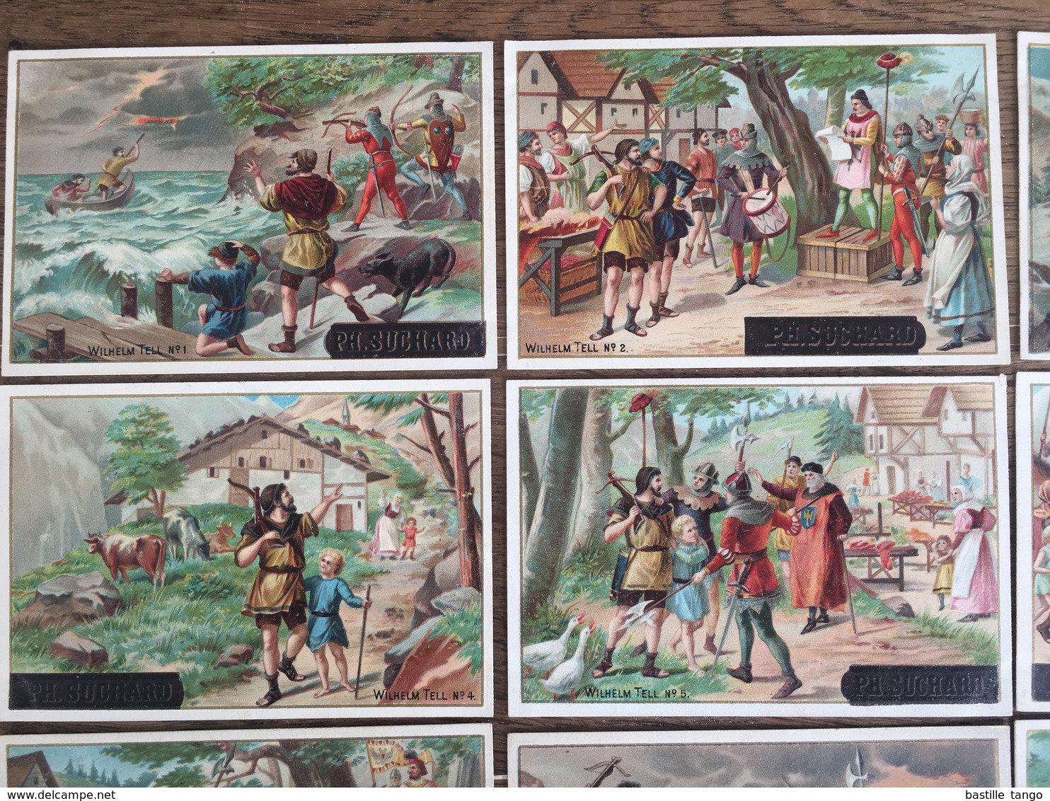 Série Complète 12 CHROMOS CHOCOLAT SUCHARD S52 1896 Full Set Wilhelm Guillaume Tell Arbalète - Suchard