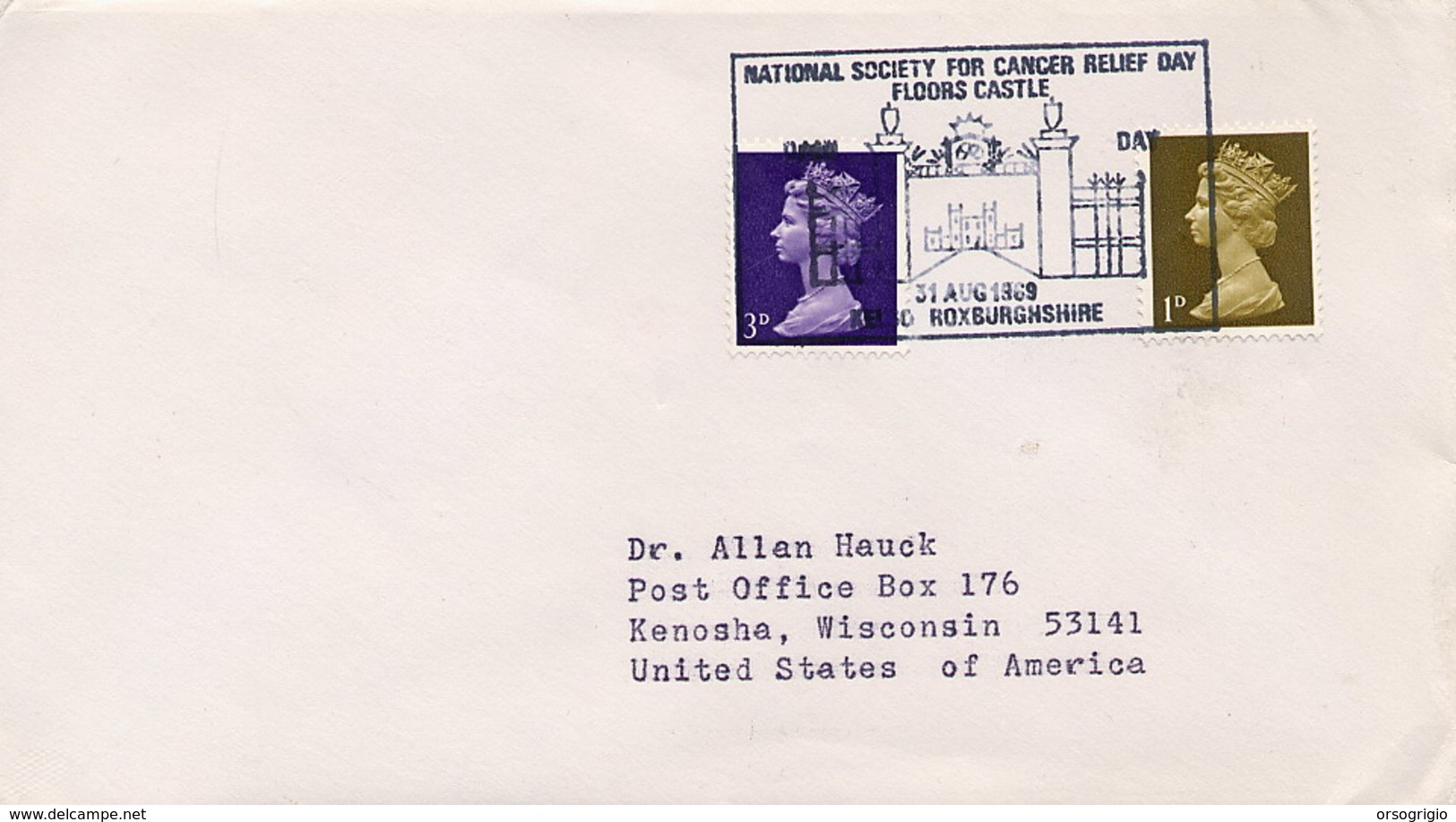 GRAN BRETAGNA - NATIONAL SOCIETY FOR CANCER RELIEF DAY - FLOORS CASTLE  1969 - Medicina