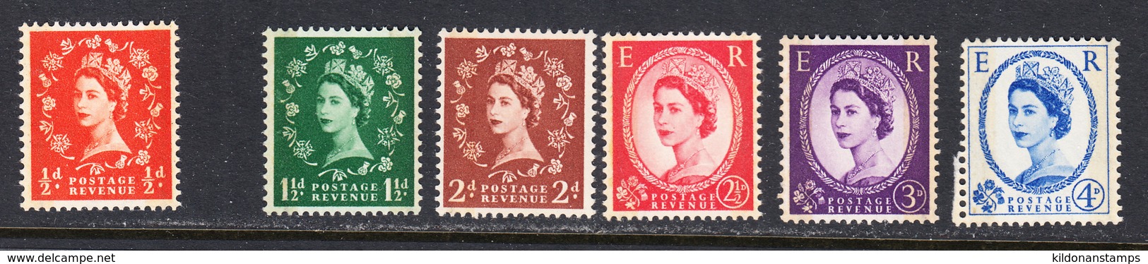 Great Britain 1959 Phosphor-granite, Mint No Hinge, Sc# , SG 599-601,605-608 - Nuovi