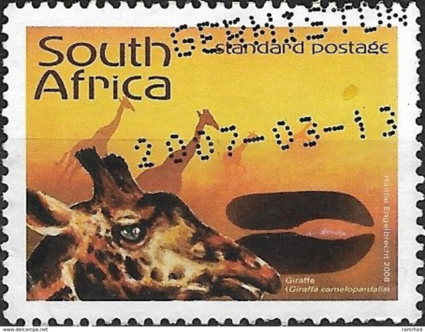 SOUTH AFRICA 2006 Animal Tracks-Stories In The Sand - (1r.85) - Giraffe FU - Usati