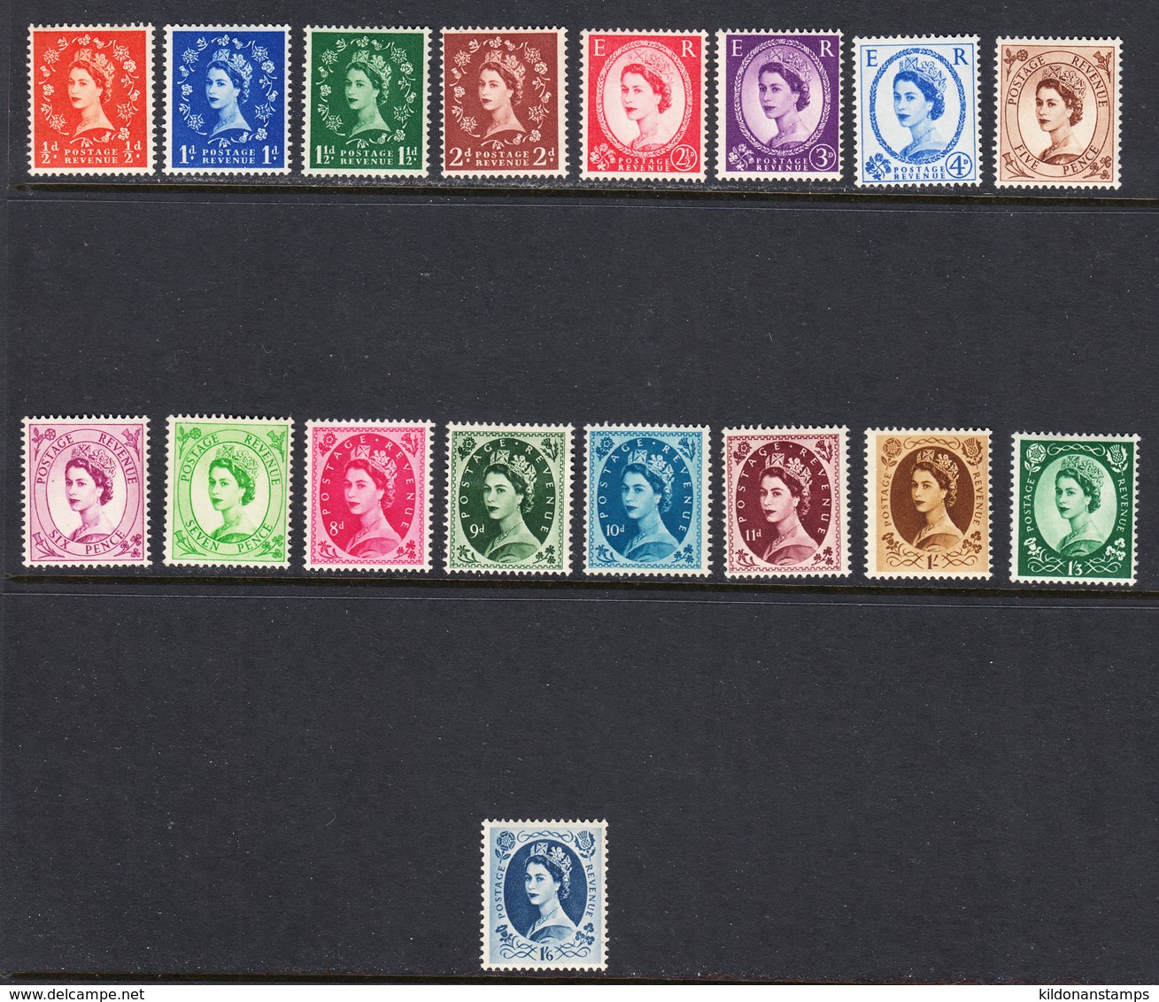 Great Britain 1955-58 Wmk 165, Mint Mounted, Sc# , SG 540-556 - Nuovi