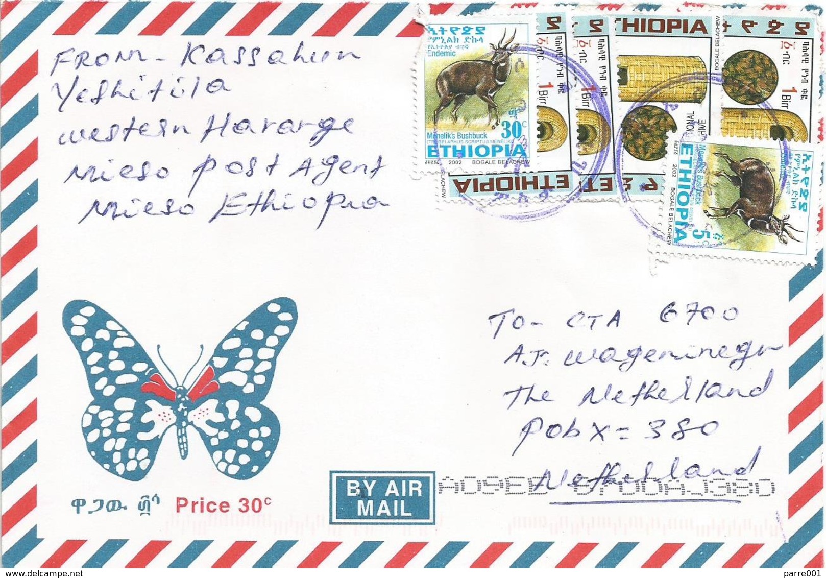 Ethiopia 2006 Mieso Postal Agency Beehive Bushbuck Cover - Ethiopië