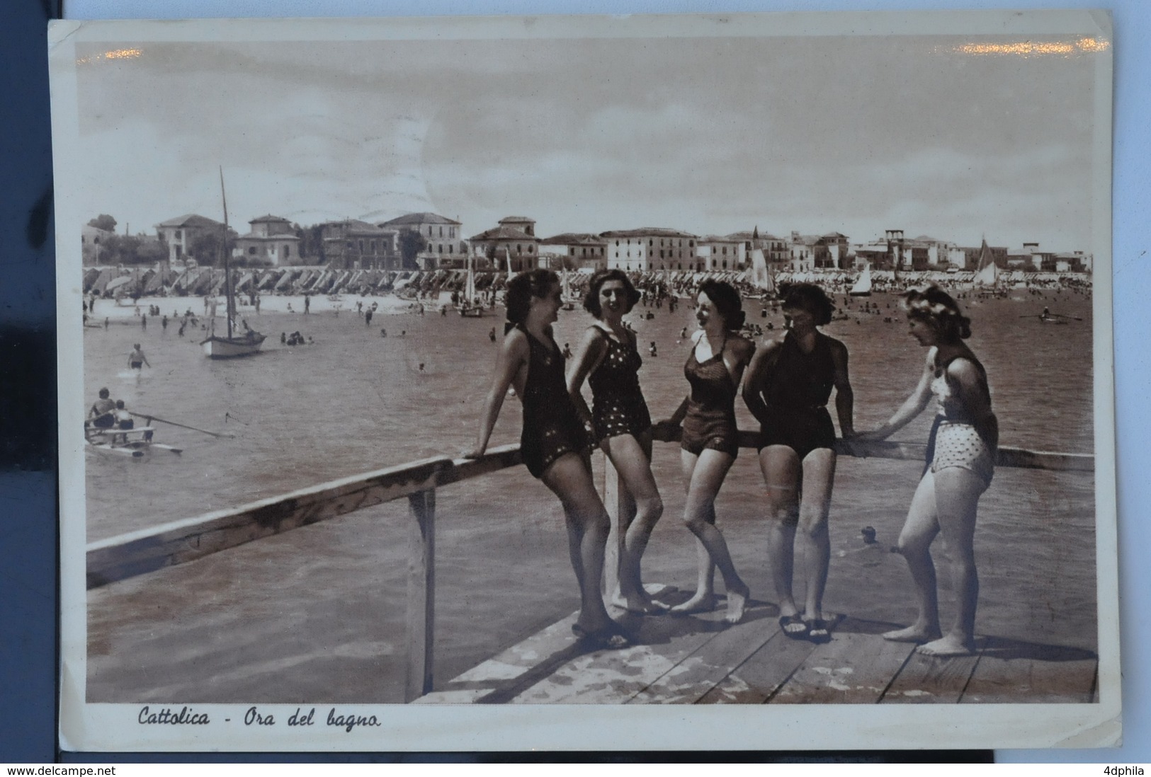 Cattolica (Rimini), Ora Del Bagno, Viaggiata 1947, Animata, Belle Ragazze - Rimini