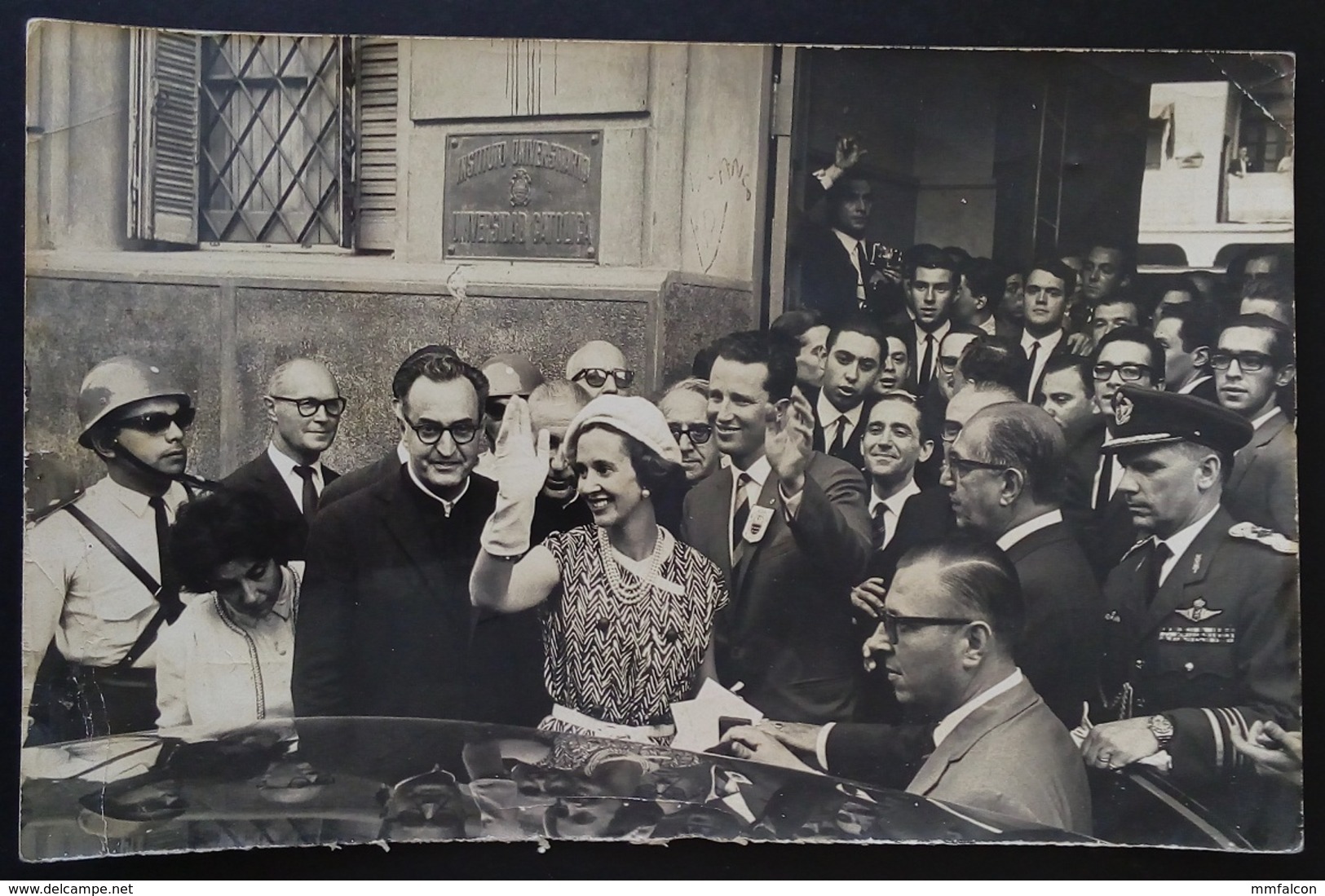 X185 ROYALTY Balduino Y Fabiola Kings Rois Of Belgium En La Universidad Católica De Córdoba Argentina Press Photo 1965 - Personalidades Famosas