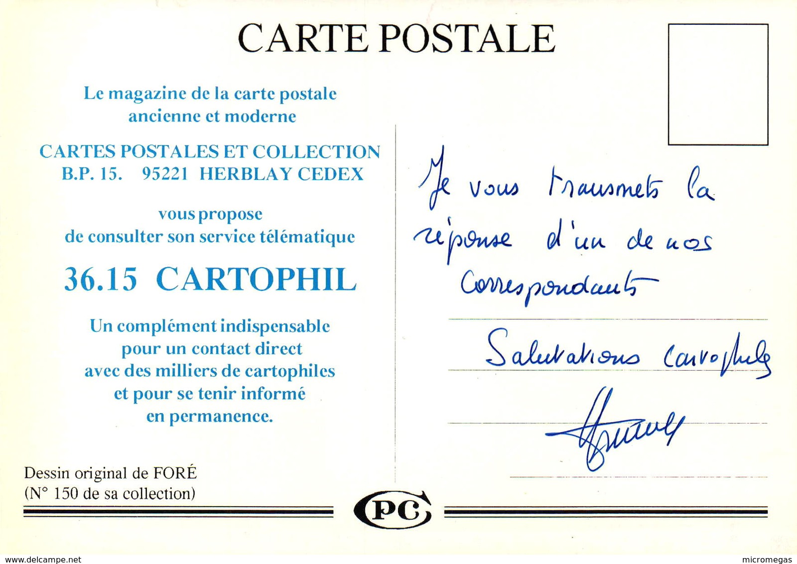 Cartes Postales Et Collections - 95220 Herblay - Dessin De Foré - Bourses & Salons De Collections