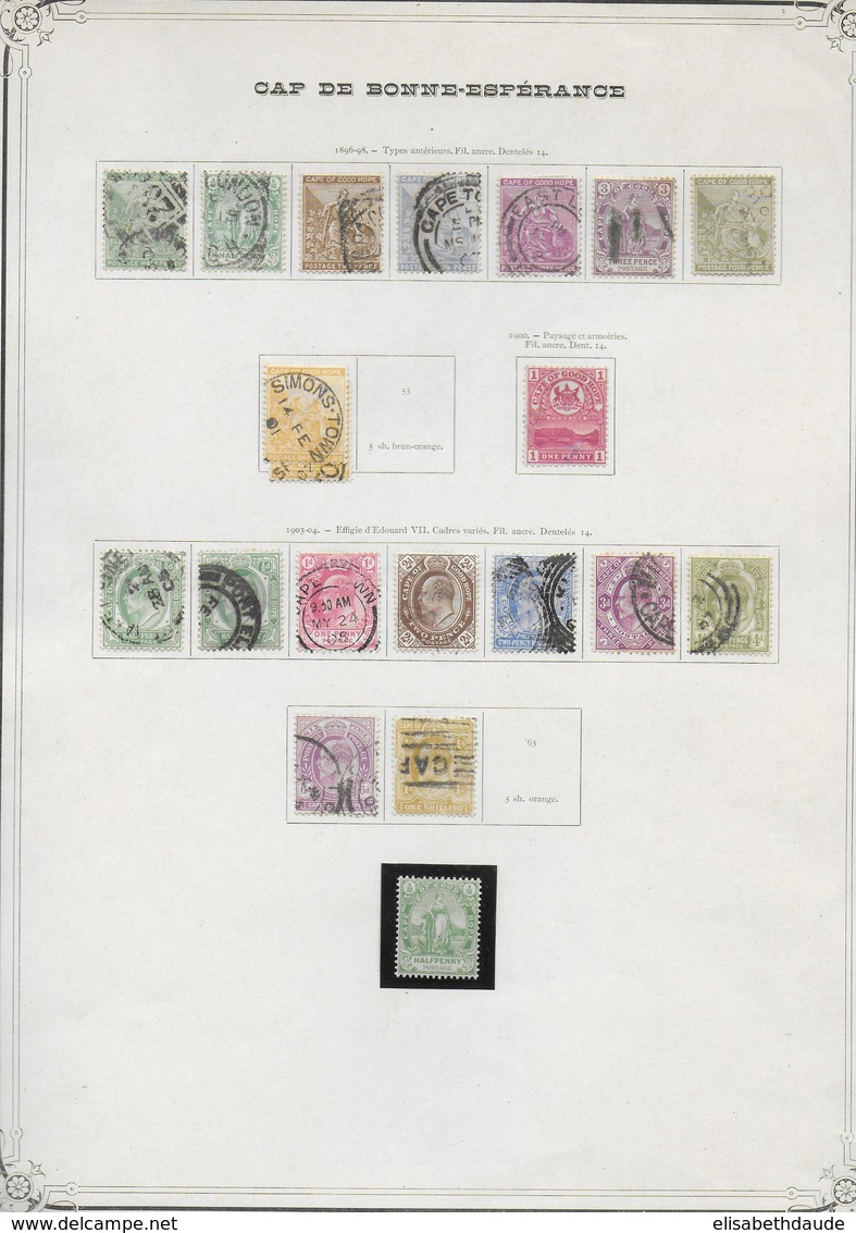 CAPE OF GOOD HOPE - COLLECTION */OBLITERES MH/Used Sur 4 FA - COTE NON FAITE - Cap De Bonne Espérance (1853-1904)