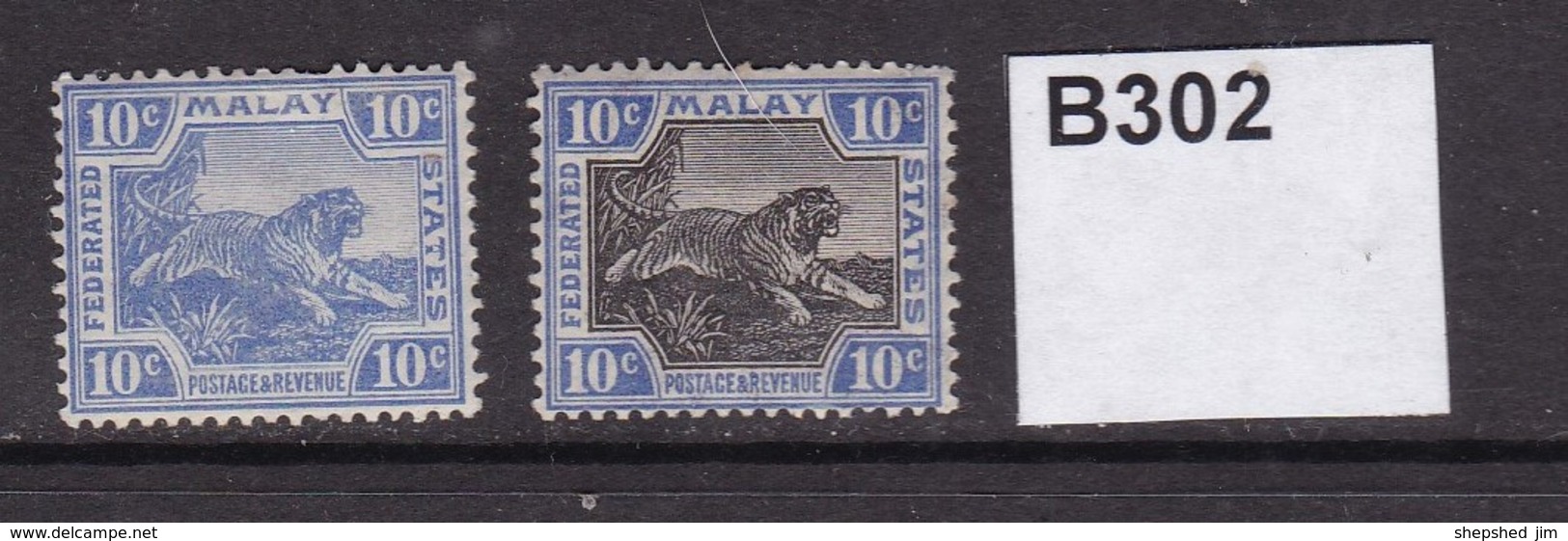 Federated Malay States 1900 10c Blue And Black And Blue (MM) - Federated Malay States