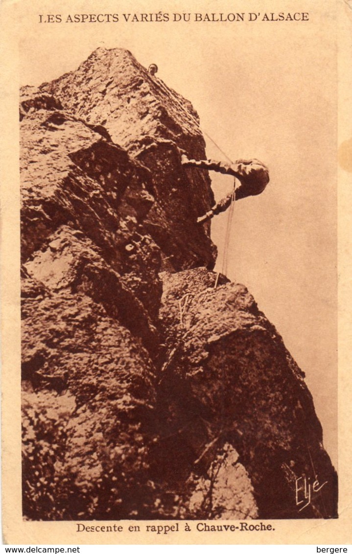 88.CPA. Descente En Rappel à Chauve Roche, école Escalade. Série Les Aspects Variés Du Ballon D'Alsace. - Escalade