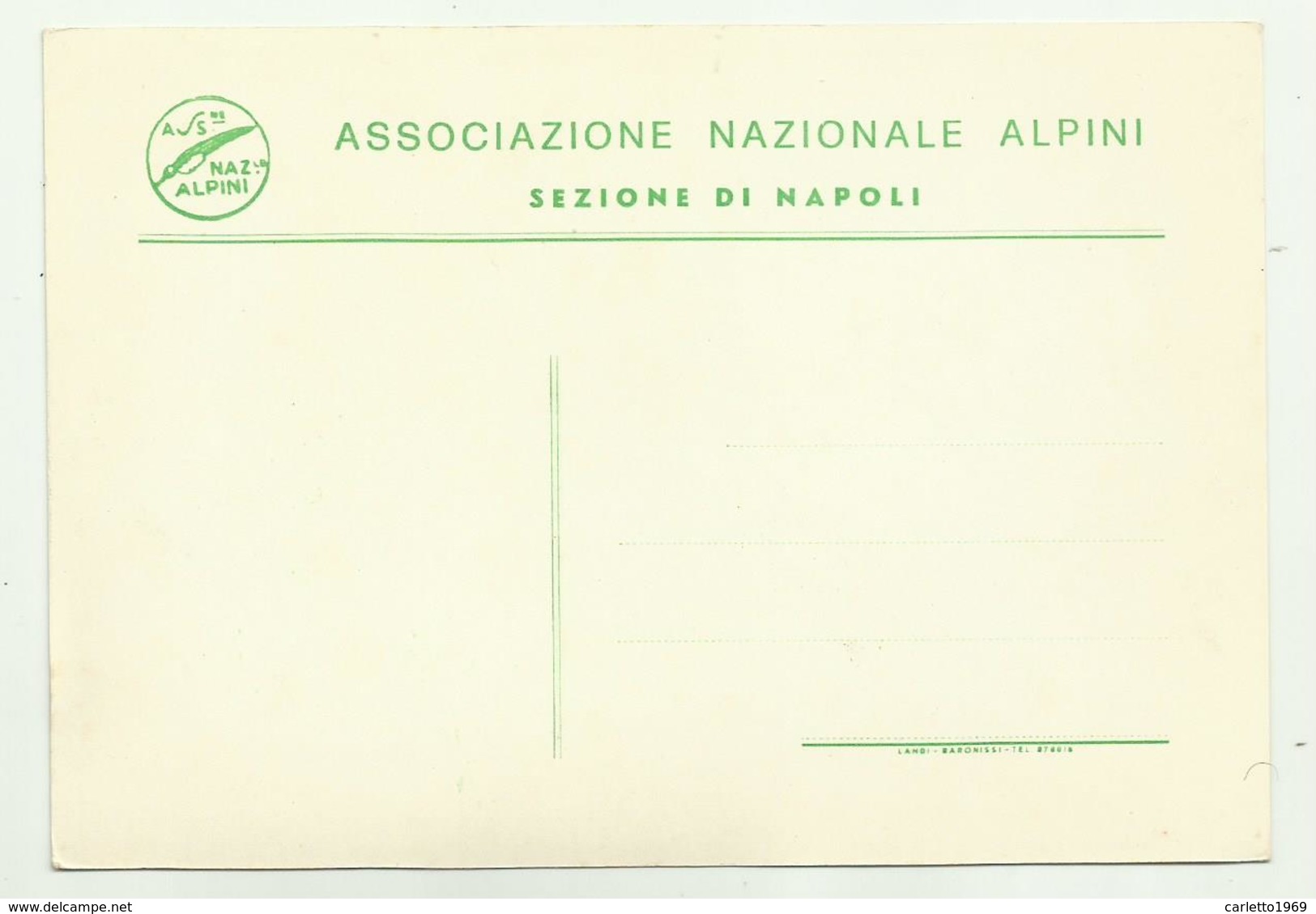 ASSOCIAZIONE  NAZIONALE ALPINI - SEZIONE DI NAPOLI  - NV FG - Regimente