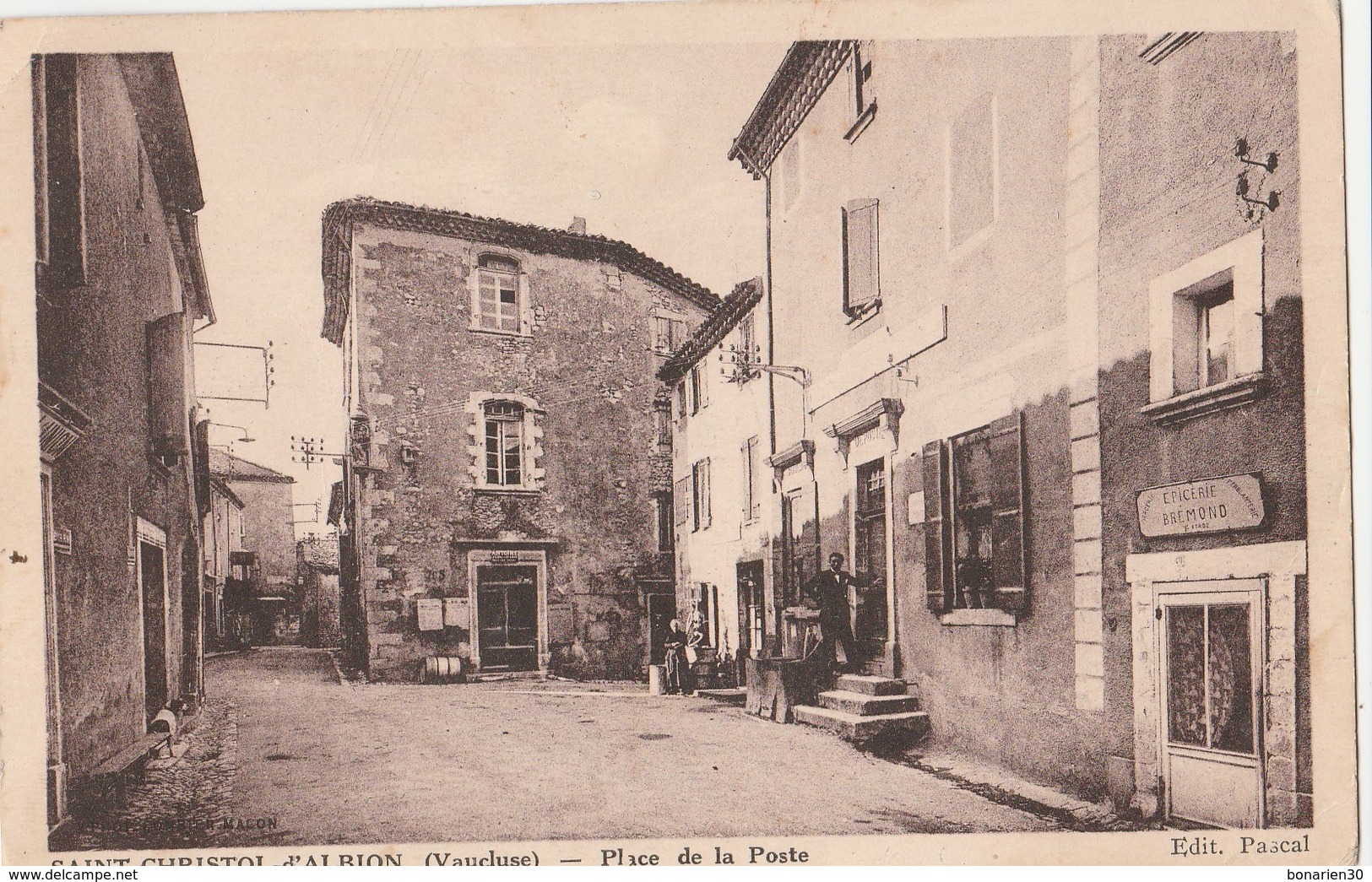 CPA 84 SAINT CHRISTOL D'ALBION PLACE DE LA POSTE - Autres & Non Classés