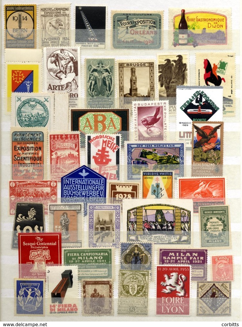 ACCUMULATION In Two Stock Books Containing A Quantity Of Mainly Pre-1940's Poster Stamps/labels Incl. Commercial Product - Autres & Non Classés