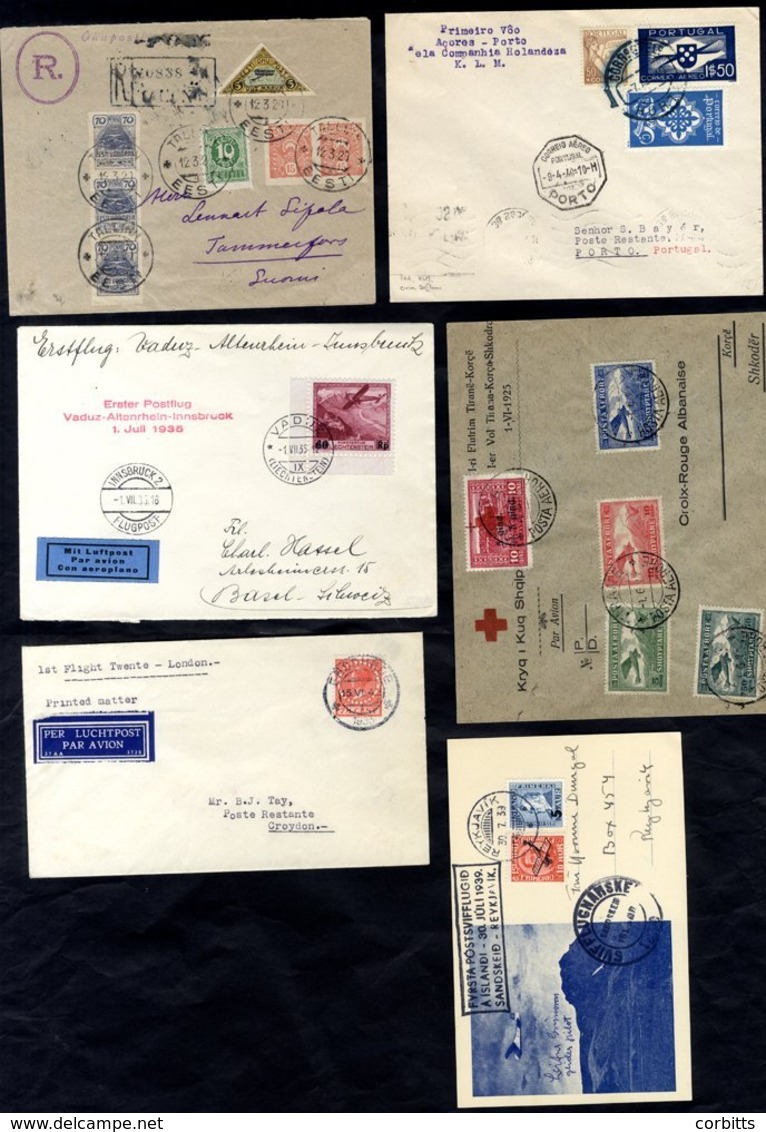 EUROPE First Flight Covers (8) ALBANIA 1925 June 1st AAL Red Cross Flight Tirana - Scutari Special Cover (250 Flown), ES - Sonstige & Ohne Zuordnung