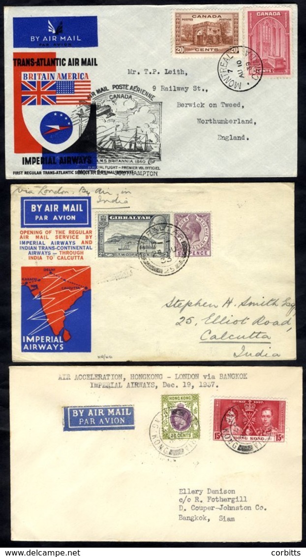 IMPERIAL AIRWAYS First Flight Covers (3), Canada 1939 Montreal - Southampton Scarce, Official Cover Withdrawn Design Wit - Sonstige & Ohne Zuordnung