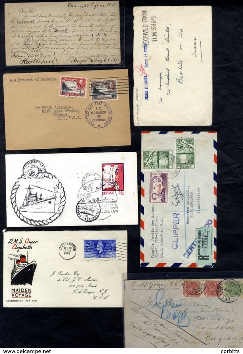 MARITIME/SHIPPING Related Collection Of 100 Covers/cards Within A Modern Album  Incl. Postcard From Major Wright & Co, E - Autres & Non Classés