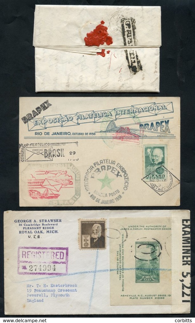 POSTAL HISTORY ACCUMULATION Of Covers Incl. Much WWII Censored Mail From Italy, USA, GB, Yugoslavia, Spain, Switzerland, - Sonstige & Ohne Zuordnung