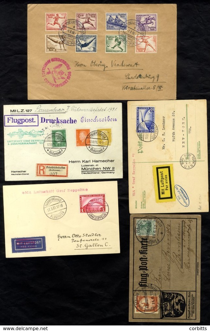 1912-36 Germany Selection Containing 1928 North America; 1931 Third South America & 1936 Olympic Flights. Frankings Incl - Sonstige & Ohne Zuordnung