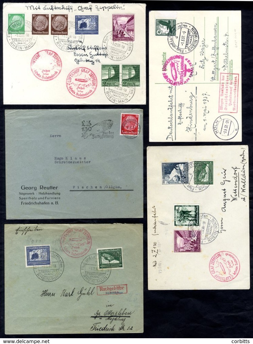 1936-39 Selection Of Flown Covers With Various Frankings. Flights Incl. North America & Internal German Locations. (8) - Autres & Non Classés