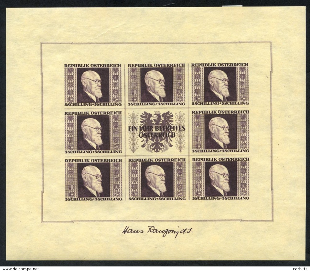 1946 Renner M/sheets, Each Hinged Twice In Top Margin, SG. MS976. - Autres & Non Classés
