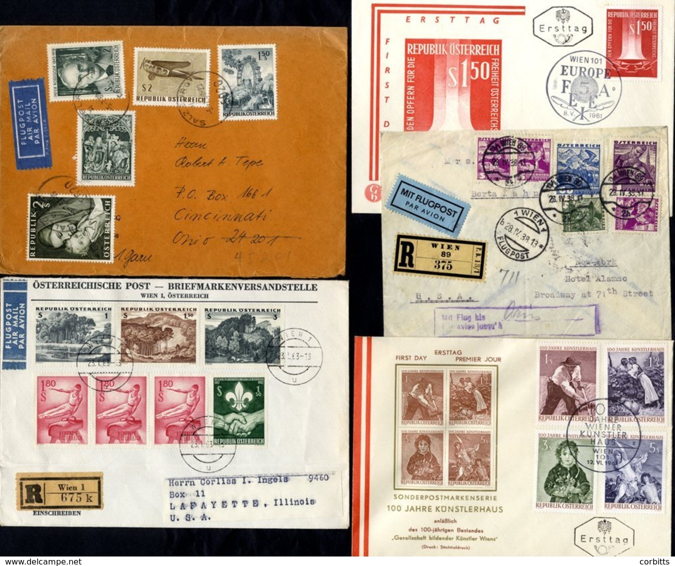 1950 & 1960 Covers (approx 350 Items) In Protectors With A Good Variety Of Frankings Incl. Single & Multiple. Noted - Il - Autres & Non Classés