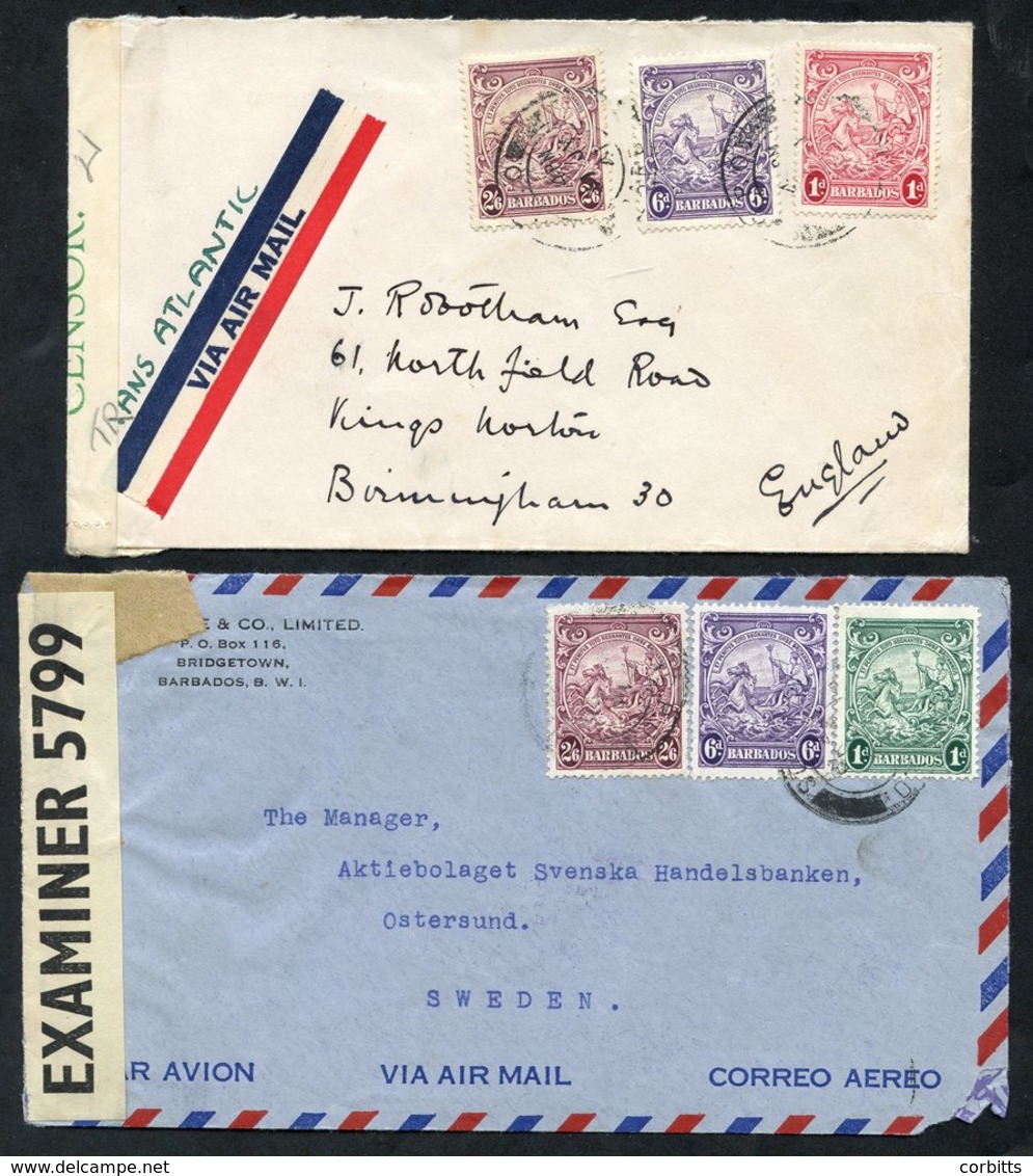 1939-44 Collection Of WWII Censor Mail, Written Up On Leaves - Thirteen Outgoing, Two Incoming, Range Of Censor Labels,  - Autres & Non Classés