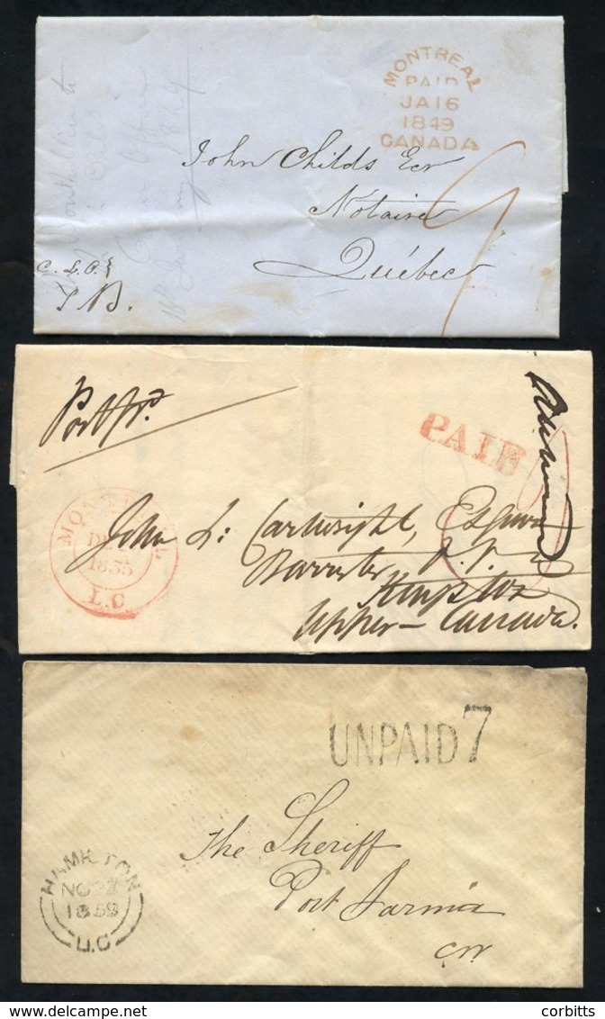 1826-79 Stampless Envelopes Or Folded Letters All With Either Manuscript Or H/stamp Markings. (16) - Sonstige & Ohne Zuordnung