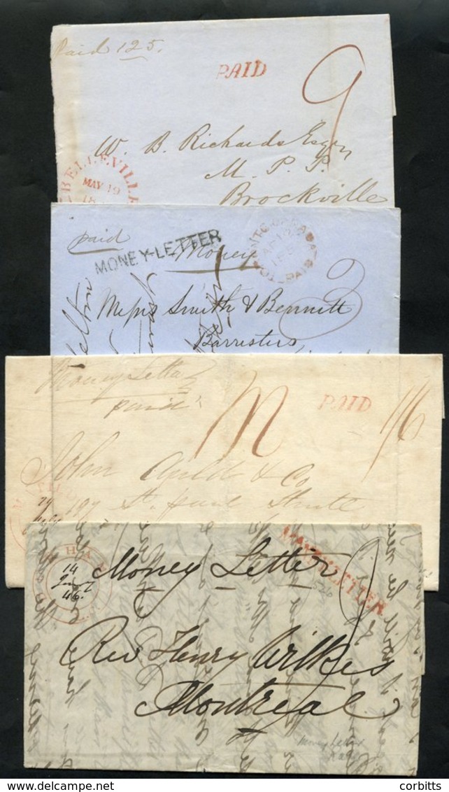 Stampless Mail - Covers Or Folded Letters (25) With A Range Of 'FREE' 'PAID' 'MONEY LETTER' Or Numeral H/stamps. Mainly  - Other & Unclassified