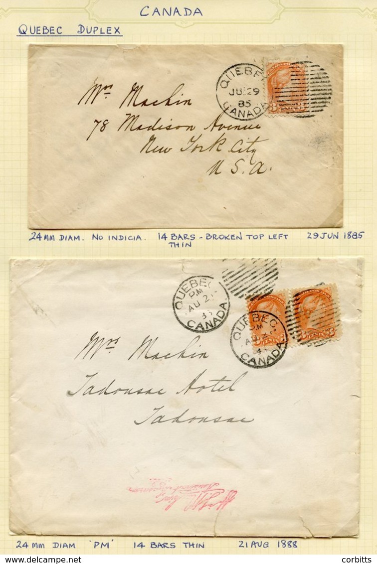 1875-94 3c Small Queen's Covers (9) All With Duplex Cancels, St John, Quebec, Halifax, London, Toronto & Montreal. One I - Sonstige & Ohne Zuordnung