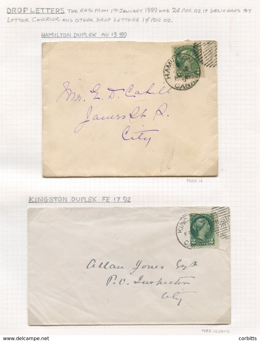 1889-94 Small Queen's 2c Covers (4), Three Single Franking, One With A Strip Of Three. - Sonstige & Ohne Zuordnung