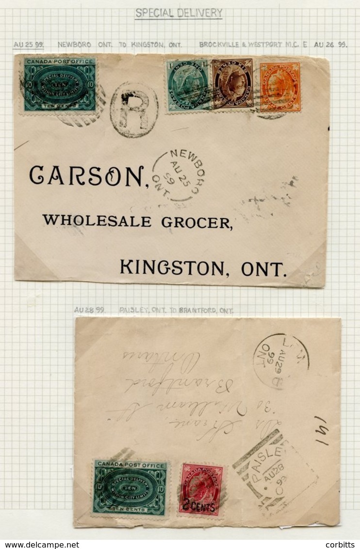 1899-1903 Covers (6) With 10c Special Delivery Stamps, One Is Registered With 'Maple Leaf' 1c, 6c & 8c As Well As The 10 - Sonstige & Ohne Zuordnung