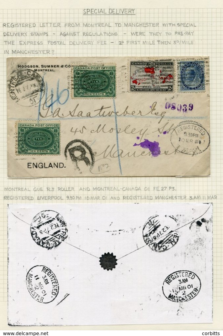 1901 Registered Cover To Manchester With 2c, An Imperial Penny Post 2c & 10c Special Delivery Stamps (2), All Tied By Mo - Sonstige & Ohne Zuordnung