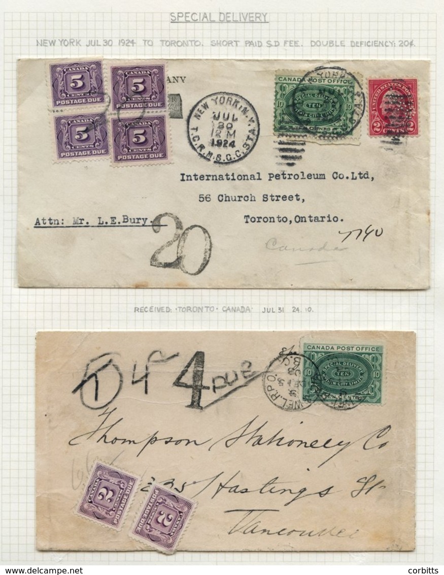 1908-64 Special Delivery Covers (14) That Have All Been Taxed For Underpayment With Postage Dues Affixed. Four Covers Ha - Sonstige & Ohne Zuordnung