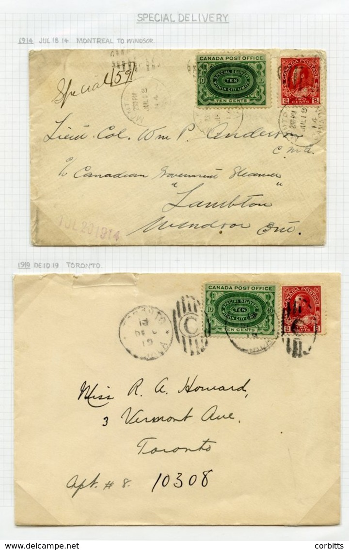 1914-20 Covers (10) & A 1c Postal Card, Each With The 10c Special Delivery Stamp (range Of Shades), SG.S1-3. - Sonstige & Ohne Zuordnung