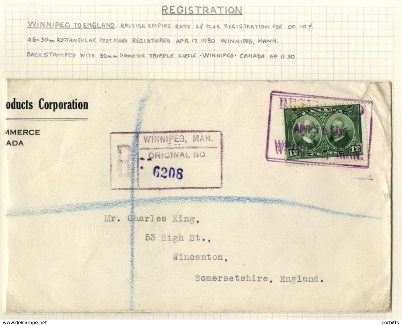 1926-32 Issues, 11 Commercial Registered Covers, 4 Going Overseas. Interesting Frankings. - Sonstige & Ohne Zuordnung