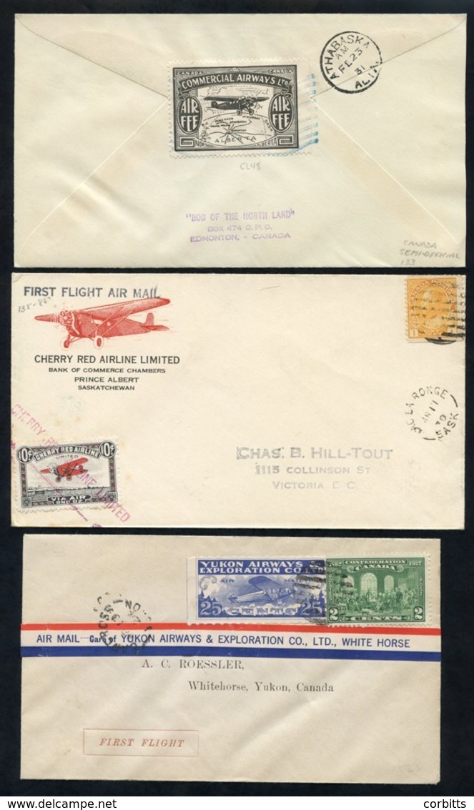 1928-31 First Flight Covers, Fort McMurray To Athabasca 20.FE.31 With A Commercial Airways Label On The Back, A Yukon Ai - Sonstige & Ohne Zuordnung