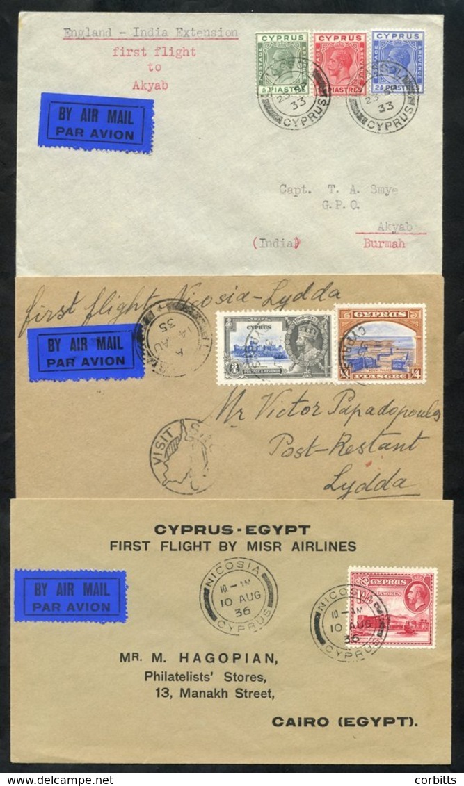 1933 Acceptance For Imperial AW First Flight To Akyab, Misr AW First Flight 1935 Aug 4th Nicosia - Lydda, Palestine, Mis - Sonstige & Ohne Zuordnung