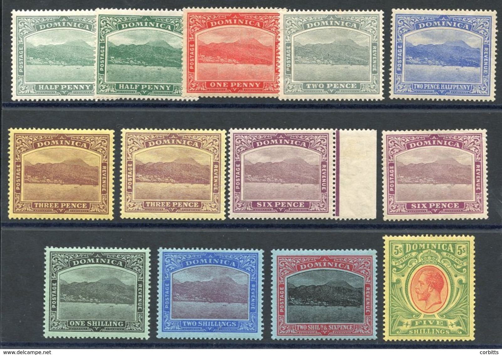 1908-20 MCCA Set M, Odd Extra Shade, SG.47/54. Cat. £140 (13) - Sonstige & Ohne Zuordnung