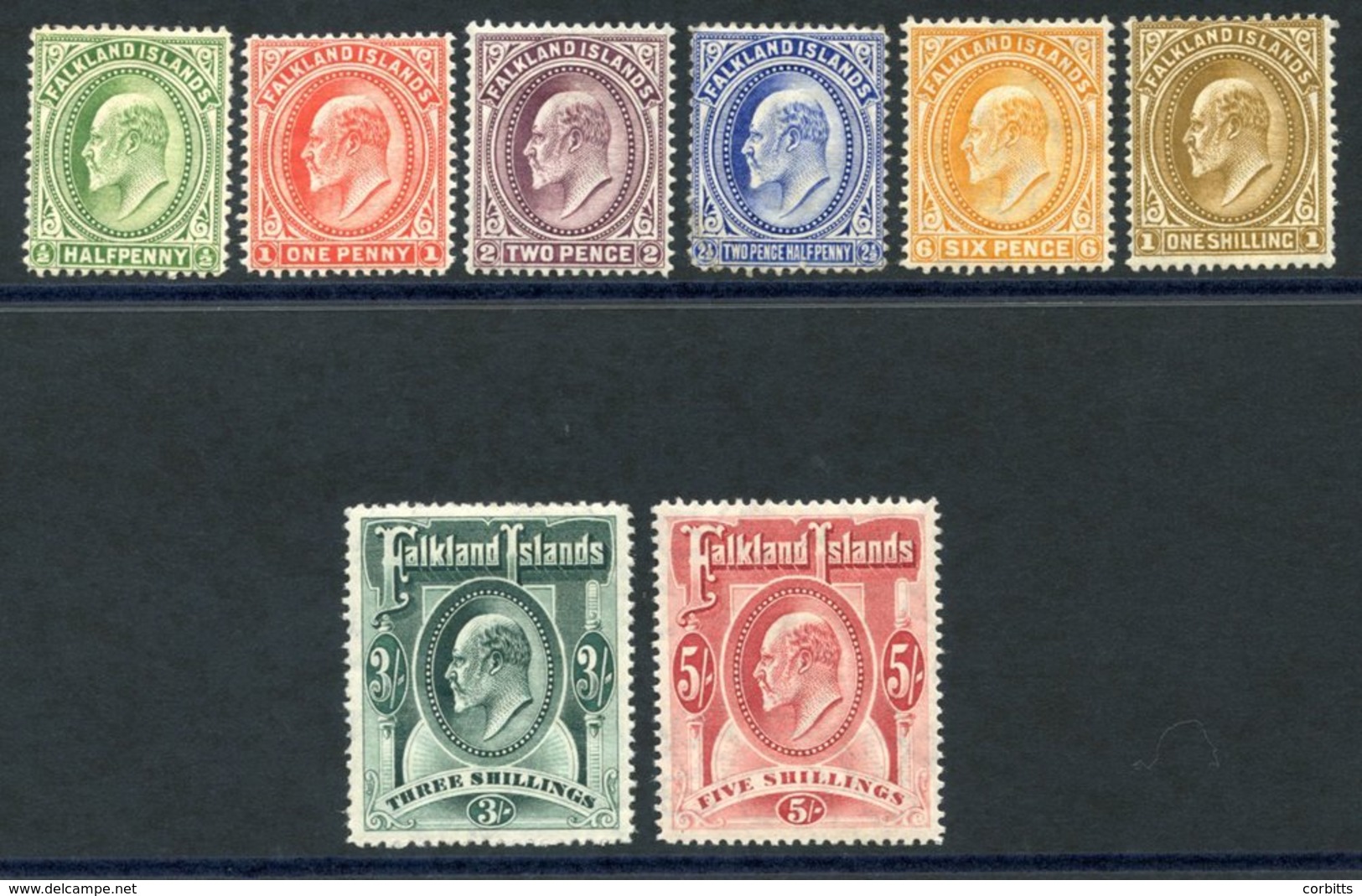 1904-12 MCCA Set, M (2½d Fault & 3s Crease), SG.43/50. (8) Cat. £475. - Autres & Non Classés