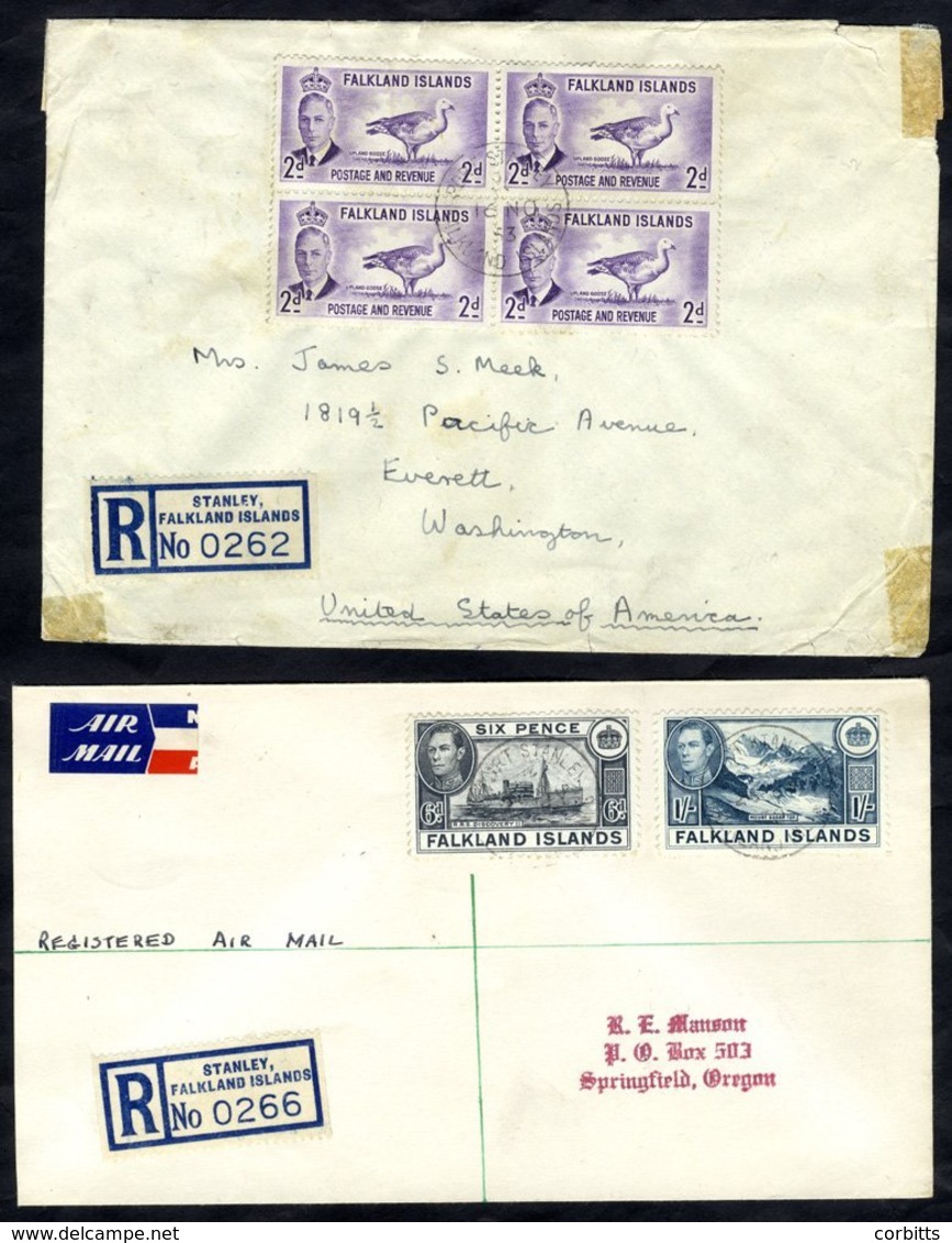 1950 Reg Airmail Cover To Oregon, USA At Correct 1/3d Rate + 3d Reg Fee (6d + 1s Defin_, Tied P.S C.d.s's (lightly Struc - Sonstige & Ohne Zuordnung