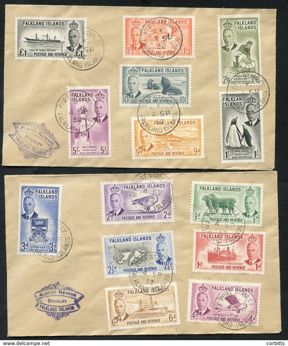 1952 KGVI Defin Set VFU (1s In Pair), Also Extra 1d Val With Variety 'dot After Fitzroy' SH 103b, Also Two Local Covers  - Autres & Non Classés