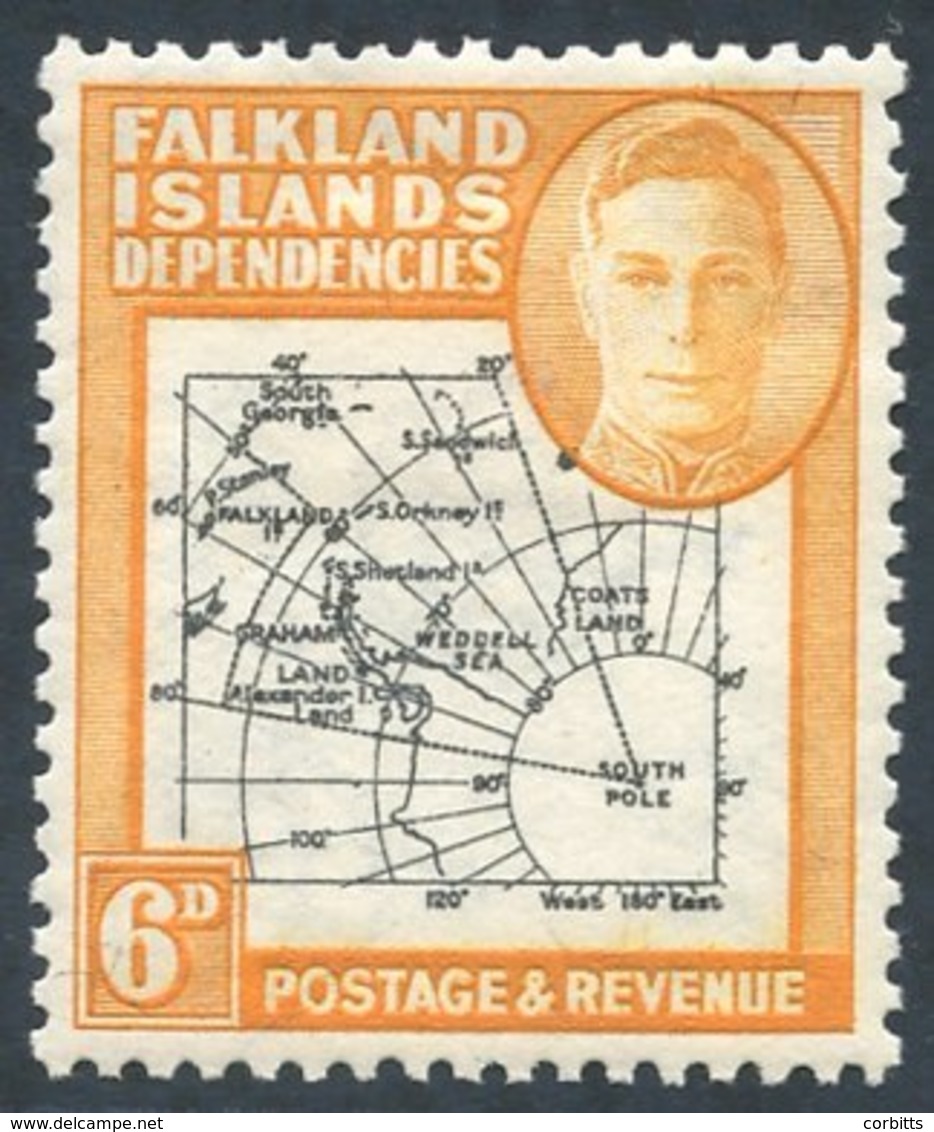 1946 6d Thick Map, Variety 'extra Dot By Oval' M, SG.G6d. (1) Cat. £275 - Autres & Non Classés